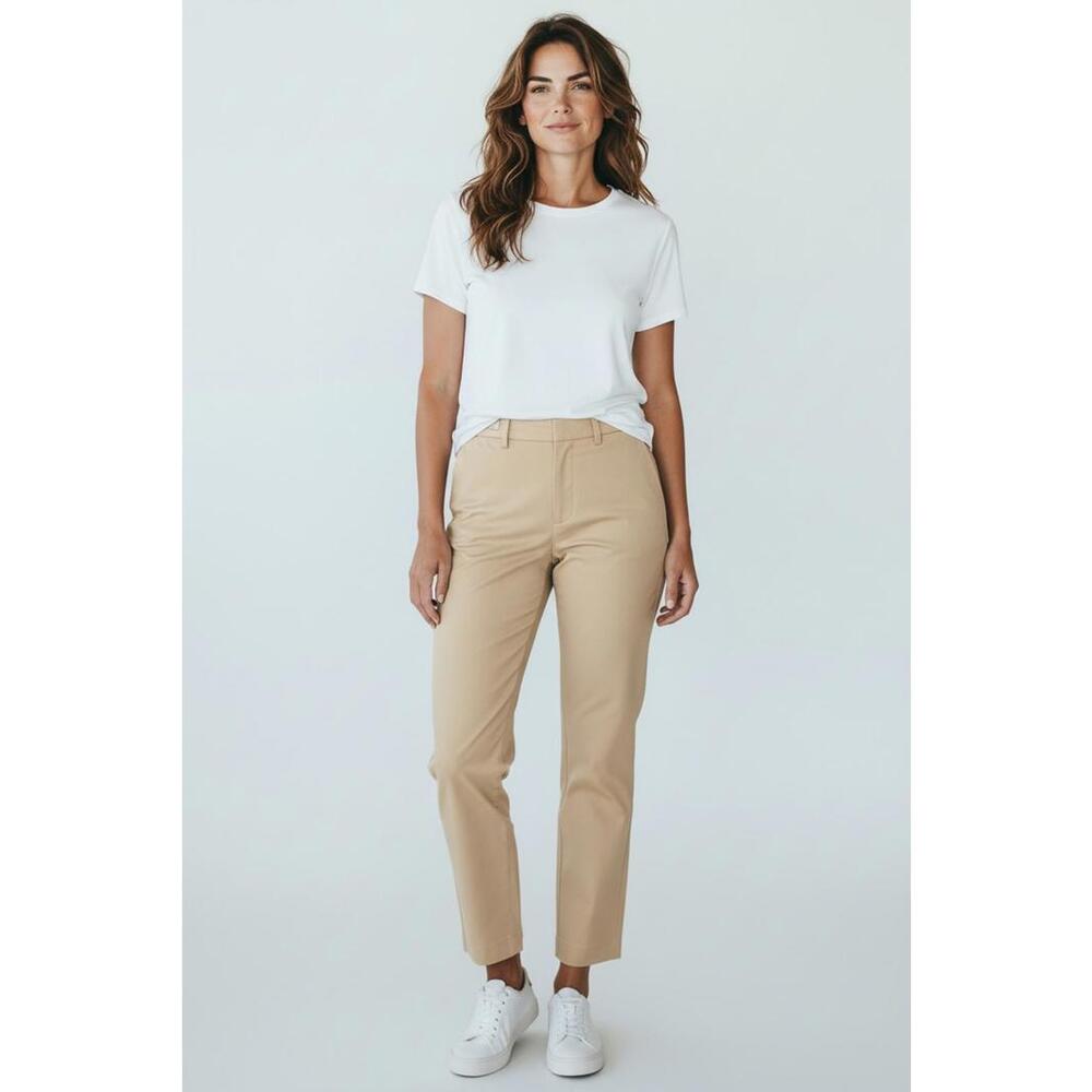 111 State Women’s Khaki Straight Leg Chino Pants, Size 8